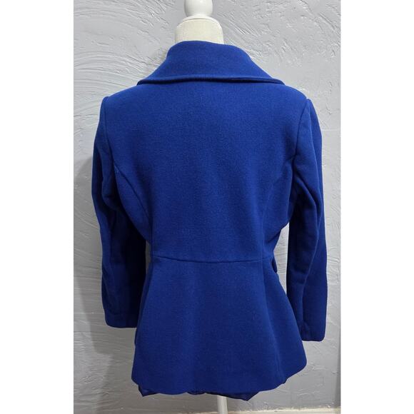 KRISTEN BLAKE Vintage Woman's Wool Blue Pea Coat Size Large - Picture 3 of 8